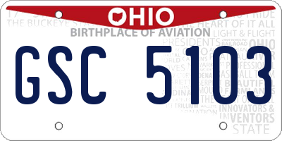 OH license plate GSC5103