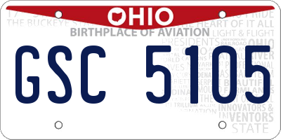 OH license plate GSC5105