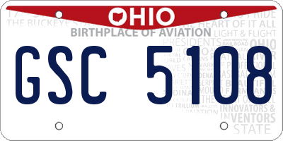 OH license plate GSC5108