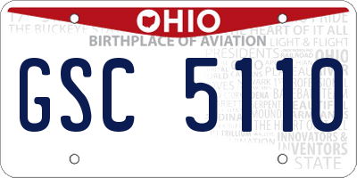 OH license plate GSC5110