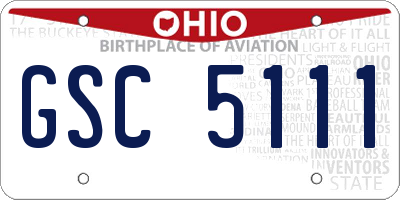 OH license plate GSC5111