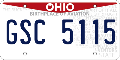 OH license plate GSC5115