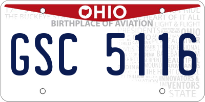 OH license plate GSC5116