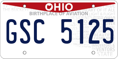 OH license plate GSC5125