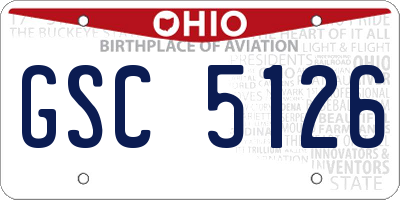 OH license plate GSC5126