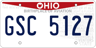 OH license plate GSC5127