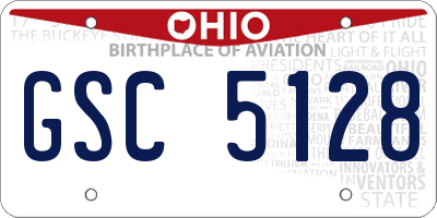 OH license plate GSC5128