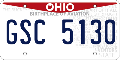 OH license plate GSC5130