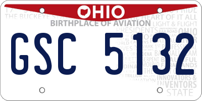 OH license plate GSC5132