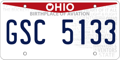 OH license plate GSC5133