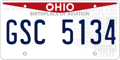 OH license plate GSC5134