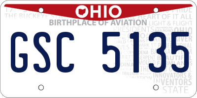 OH license plate GSC5135