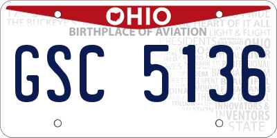 OH license plate GSC5136