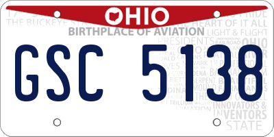 OH license plate GSC5138