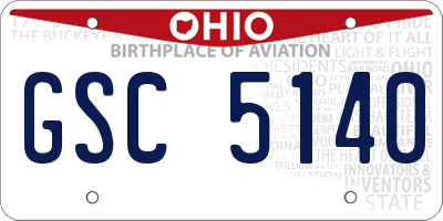 OH license plate GSC5140