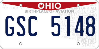 OH license plate GSC5148