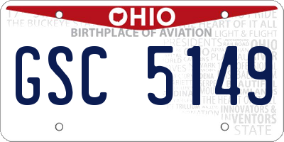 OH license plate GSC5149