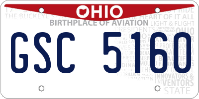 OH license plate GSC5160