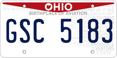 OH license plate GSC5183