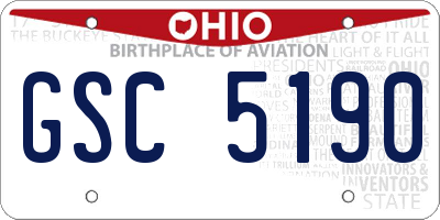 OH license plate GSC5190