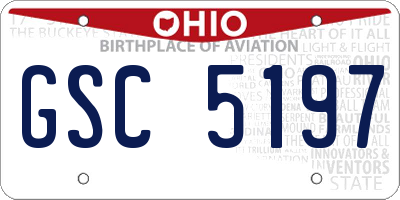 OH license plate GSC5197