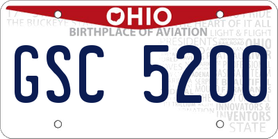 OH license plate GSC5200