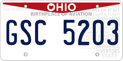 OH license plate GSC5203