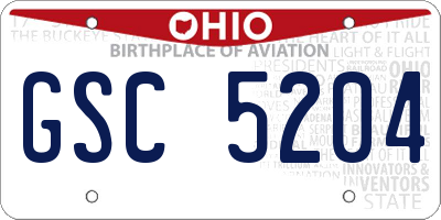 OH license plate GSC5204