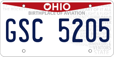 OH license plate GSC5205