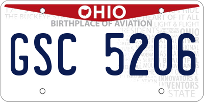 OH license plate GSC5206