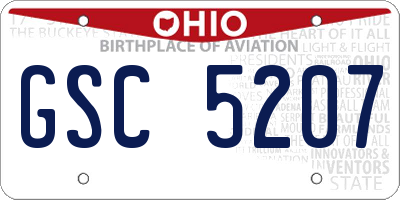 OH license plate GSC5207