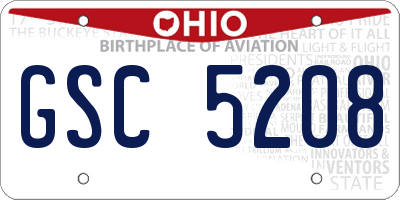 OH license plate GSC5208