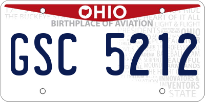 OH license plate GSC5212