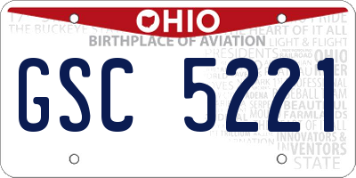 OH license plate GSC5221