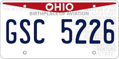 OH license plate GSC5226