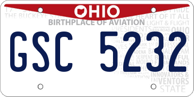 OH license plate GSC5232