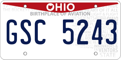 OH license plate GSC5243