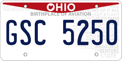 OH license plate GSC5250