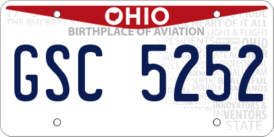 OH license plate GSC5252