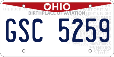 OH license plate GSC5259