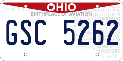 OH license plate GSC5262