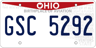 OH license plate GSC5292