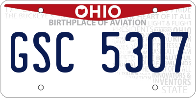 OH license plate GSC5307