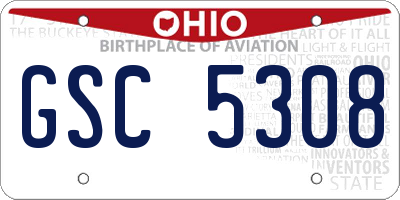 OH license plate GSC5308