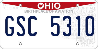 OH license plate GSC5310