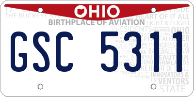 OH license plate GSC5311