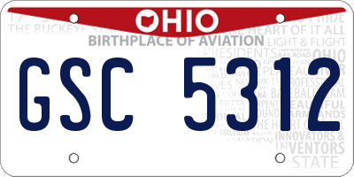 OH license plate GSC5312