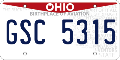 OH license plate GSC5315