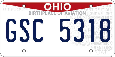 OH license plate GSC5318