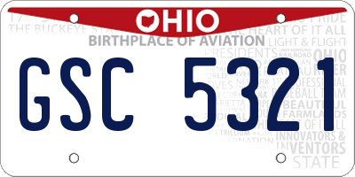 OH license plate GSC5321